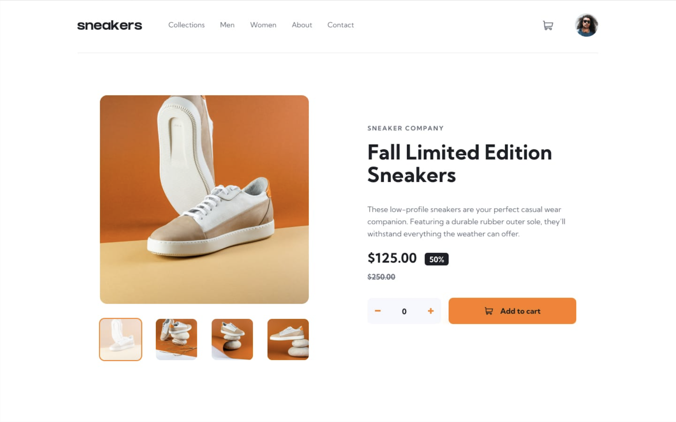 E-commerce shoes shop webpage